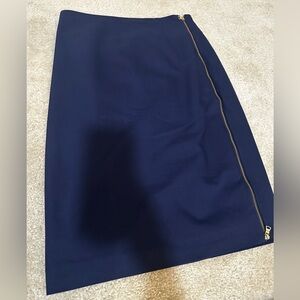 EXPRESS Navy Blue Midi Side Zip Pencil Skirt size 8 bodycon workwear